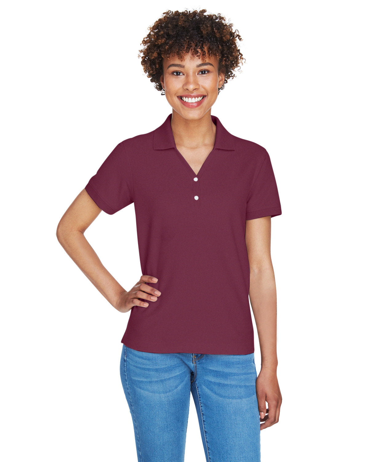 LCE D100w Devon & Jones Ladies' Pima Piqué Y-Collar Polo